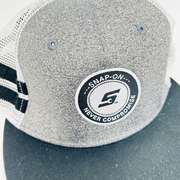Snap-on Trucker‎ Hat Patch Logo Snapback Black/Charcoal Mesh Never Compromise - Picture 4 of 9